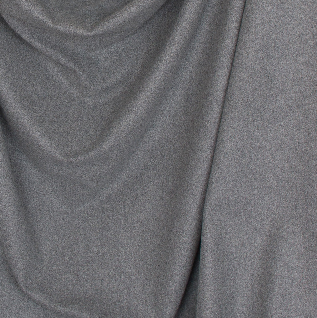Melanged grey fulled wool