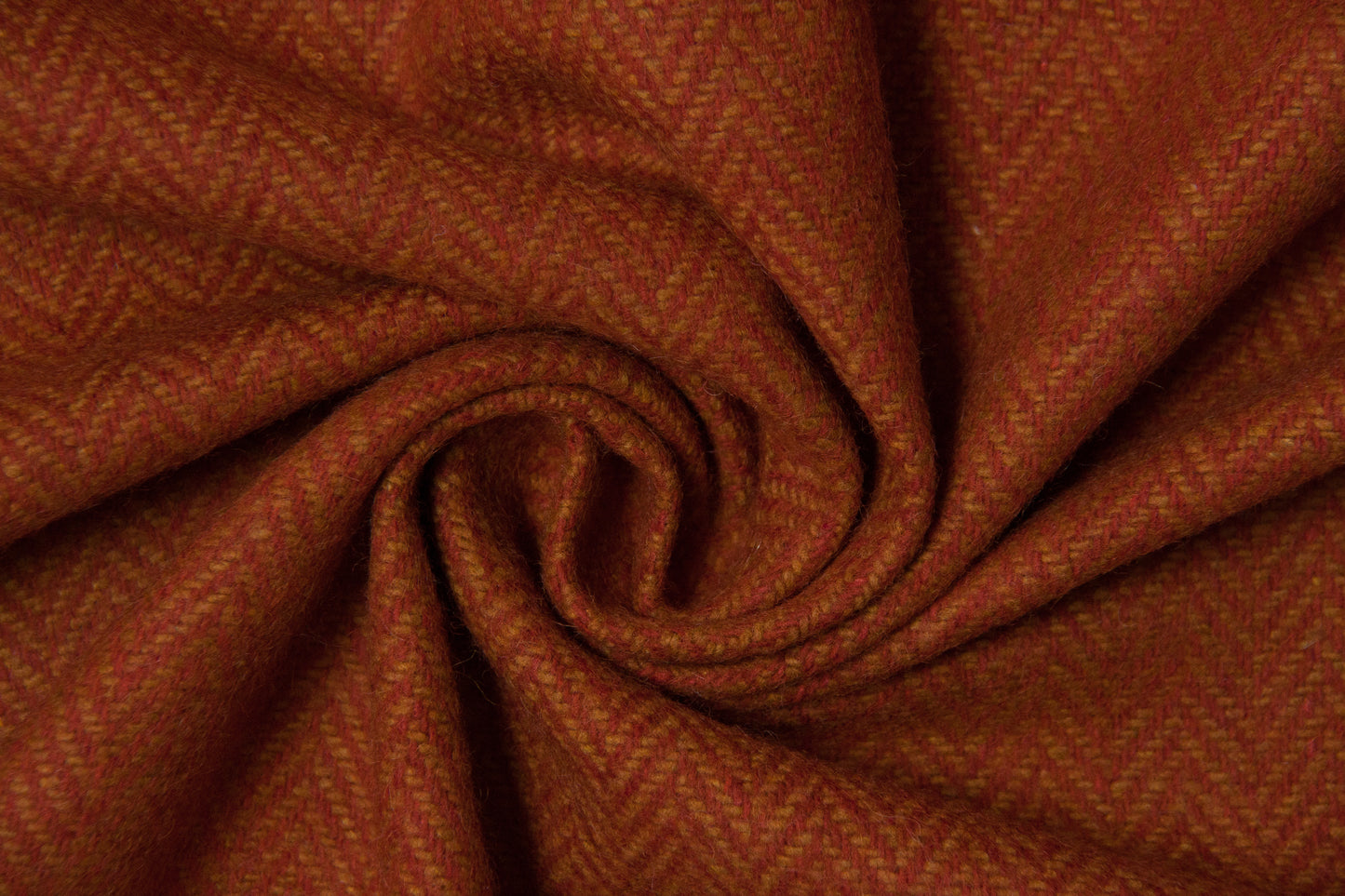 Terra cotta and amber herringbone twill wool