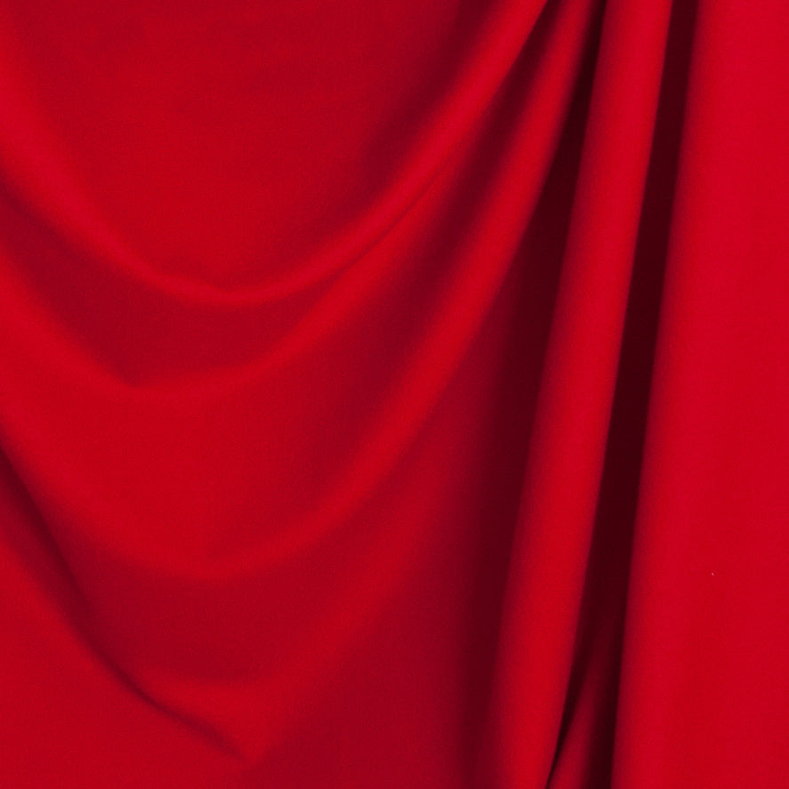 Bright red virgin wool twill