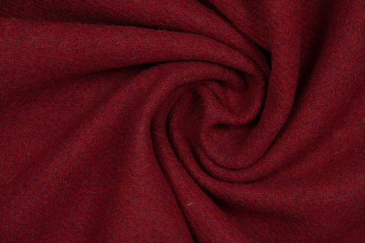 Burgundy and red striped twill wool