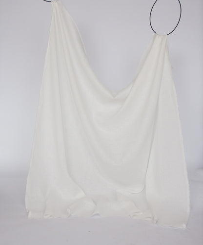 Thin white pure linen
