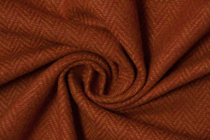 Terra cotta and amber herringbone twill wool
