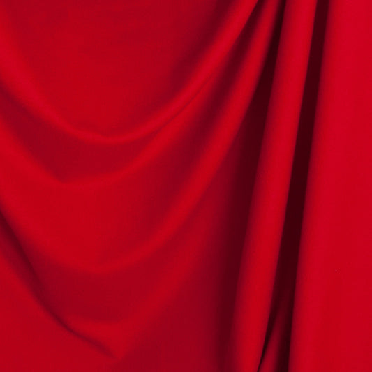 Bright red virgin wool twill