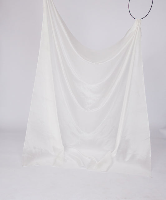 Shiny white fine silk