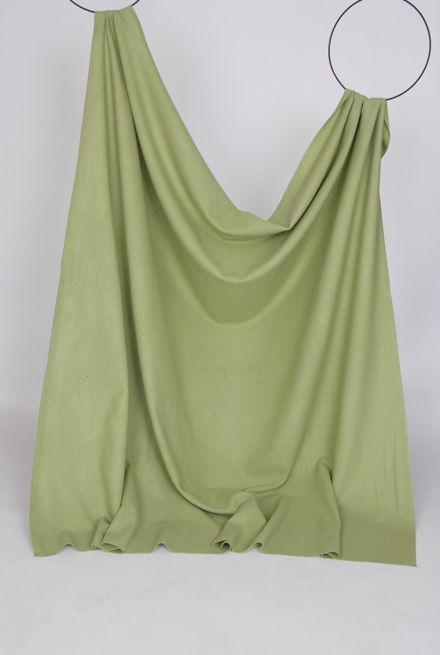 Pastel green twill wool