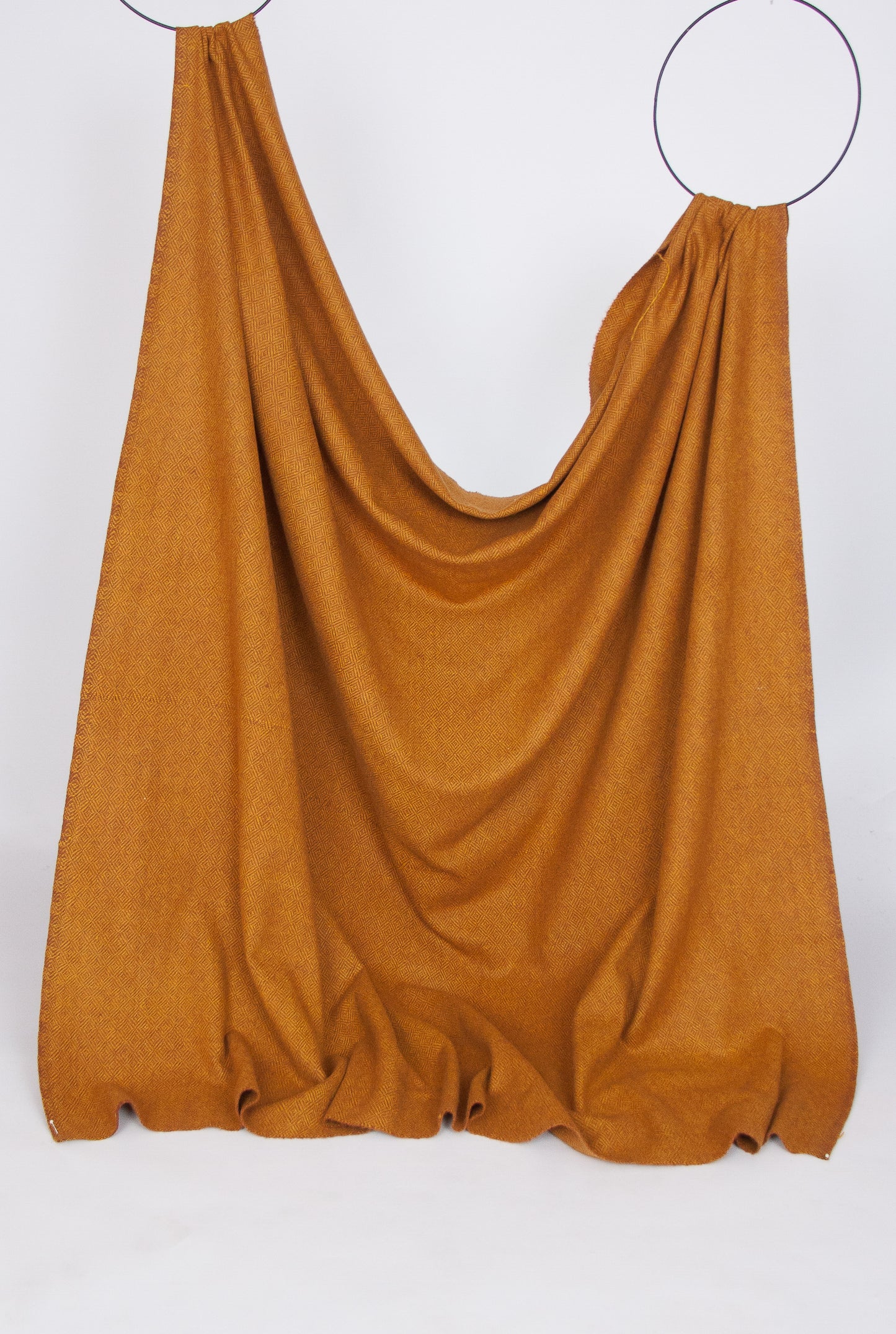 Ochre and amber diamond twill wool