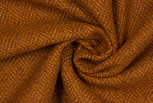 Ochre and amber diamond twill wool