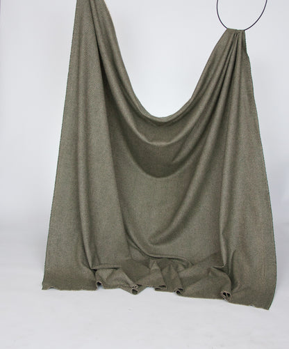 Green-beige fine herringbone wool
