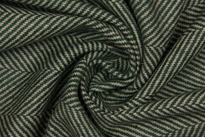 Green-beige fine herringbone wool